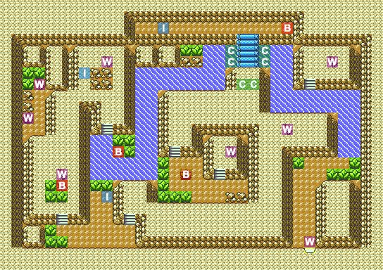 Cerulean Cave 1F map