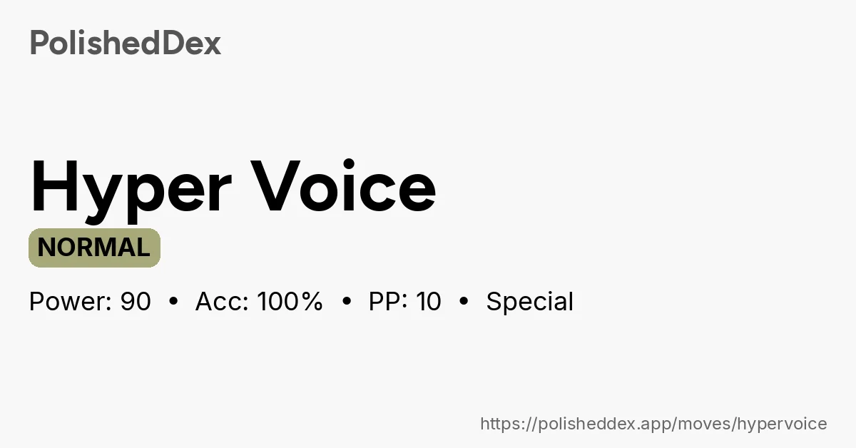 Hyper Voice (mt14) - Move Stats & Pokémon Learners | Polished Crystal ...