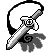 Honedge front sprite in Ghost Grey