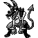 Lucario front sprite in Ghost Grey