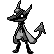 Riolu front sprite in Ghost Grey