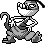 Scraggy front sprite in Ghost Grey