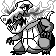 Skeledirge front sprite in Ghost Grey