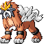 Entei shiny sprite in Modern Emerald
