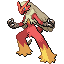 Blaziken front sprite in SoulGold