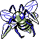 Beedrill shiny sprite in Polished Crystal