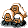 Alolan Dugtrio front sprite in Polished Crystal