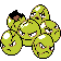 Exeggcute shiny sprite in Polished Crystal
