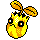Sunkern shiny sprite in Polished Crystal